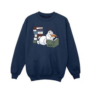 Frozen II Girls Olaf Reading Sweatshirt / Navy Blue